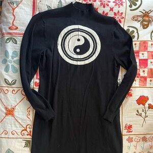 Black Yin Yang Sweater Dress